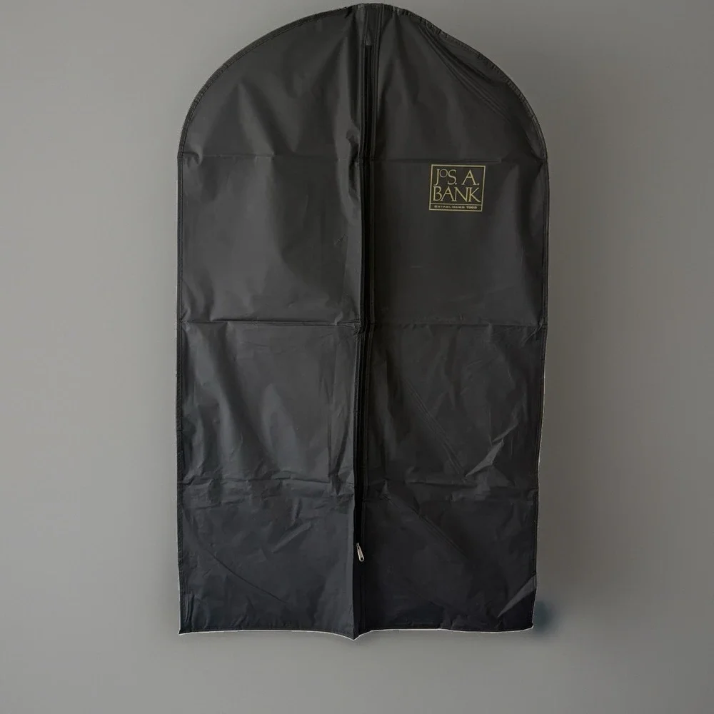 Jos A Bank Garment Bag Suit Travel Cover Black Zipper Thin Lightweight NEW